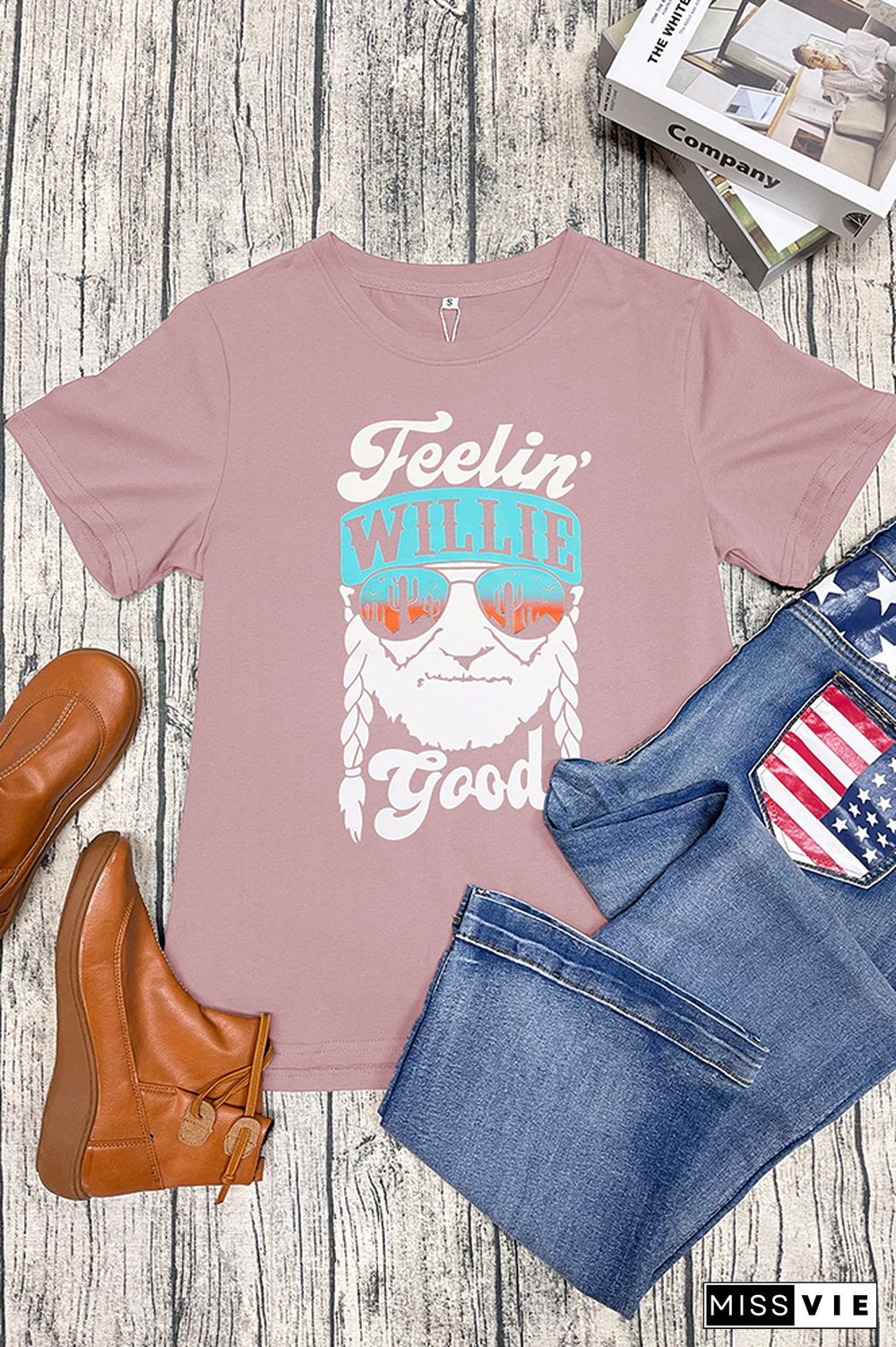 Feelin' Good Short Sleeve Graphic Tee Wholesale