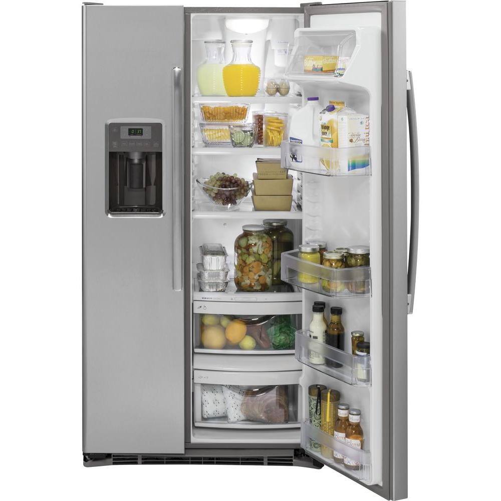 GE 21.9 cu. ft. Side by Side Refrigerator in Stainless Steel Counter Depth GZS22DSJSS