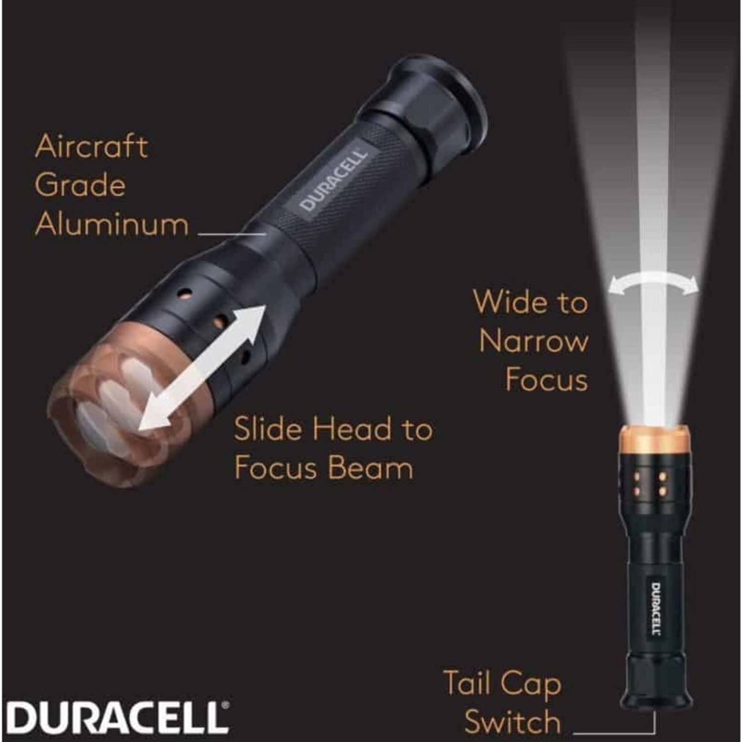 Aluminum Focusing LED Flashlight by Duracell Inc. DUR7142DF550