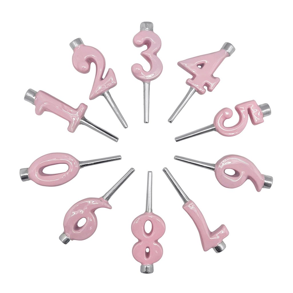 Mariposa  Pink Candle Number Holder Set