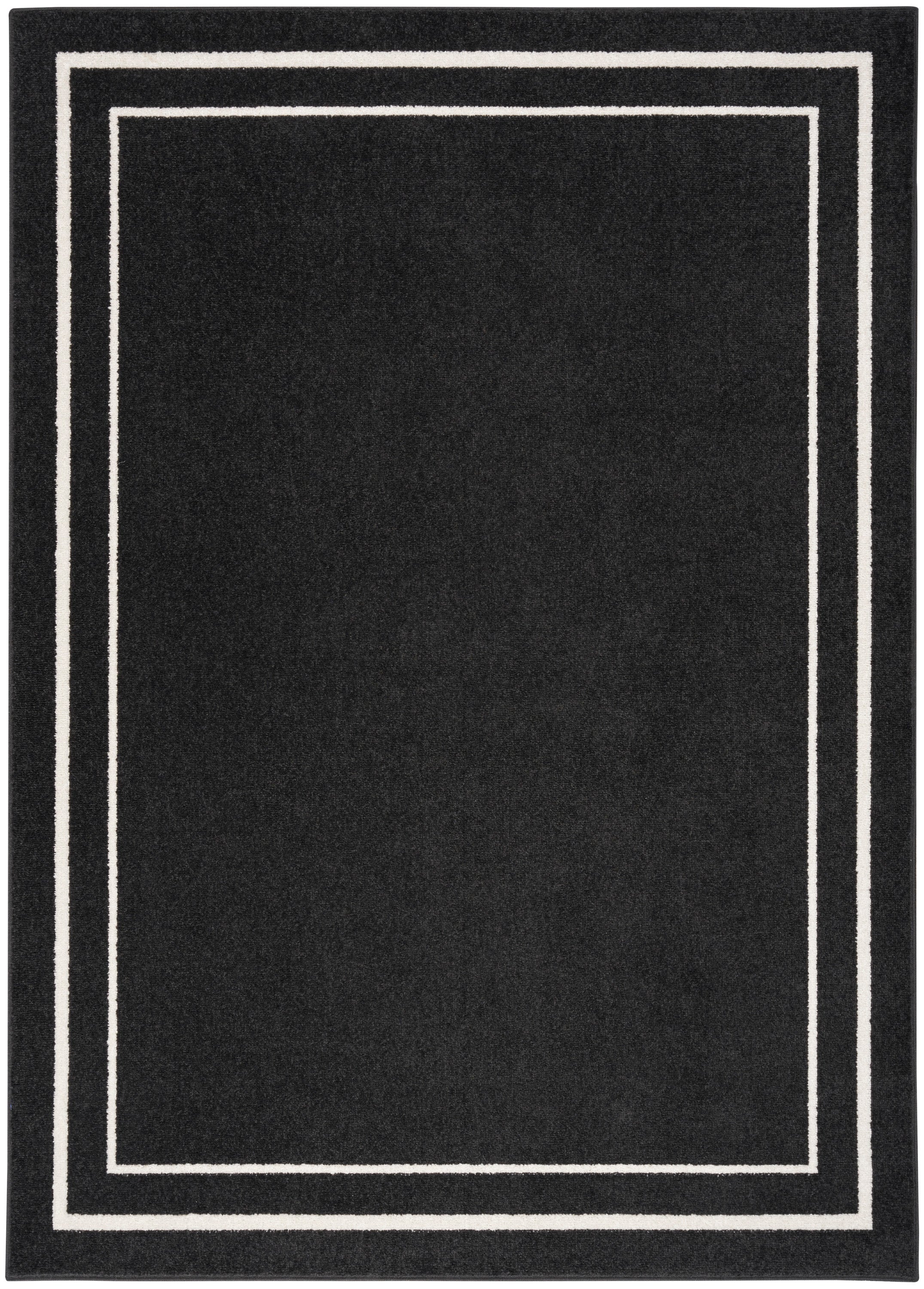 Nourison Essentials Black Ivory Rug