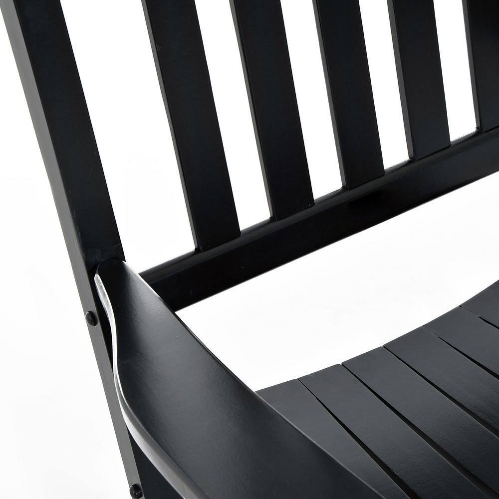 Outsunny Versatile Black Wooden IndoorOutdoor High Back Slat Rocking Chair