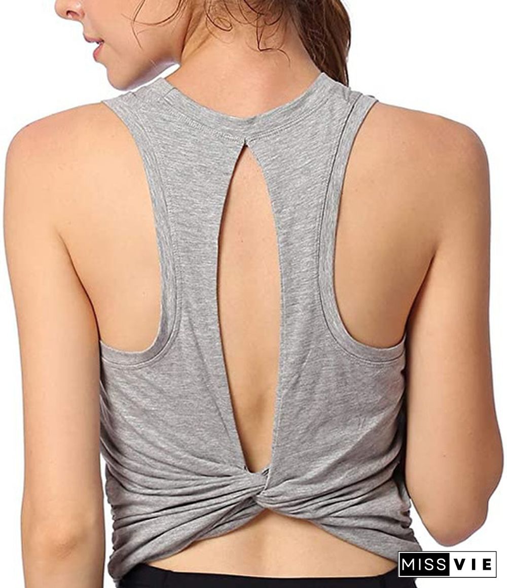 Tank Top for Women Open Back Yoga Shirts Sleeveless Workouts Clothes Sport Fitness Activewear