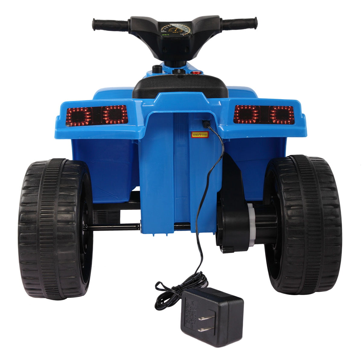 TOBBI 6V Electric Kids Ride on ATV Quad Car 4 Wheeler Ride on Toy W/ LED Headlight, Horn, Speed Indicator, Blue