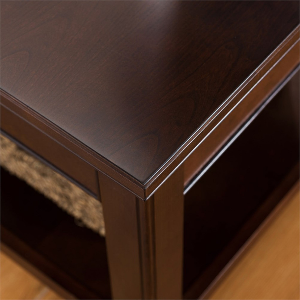 Leick Laurent Small Solid Wood Coffee Table in Chocolate Cherry   Transitional   Coffee Tables   by Homesquare  Houzz