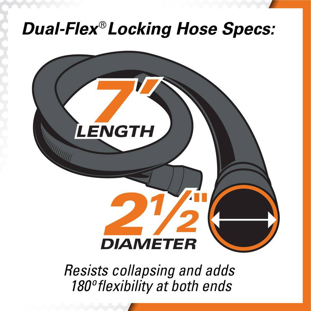 RIDGID 16 Gal. 6.5 Peak HP Stainless Steel WetDry Shop Vac with Fine Dust Filter 7 ft. Hose 10 ft. Pro Hose and Accessories WD1956B