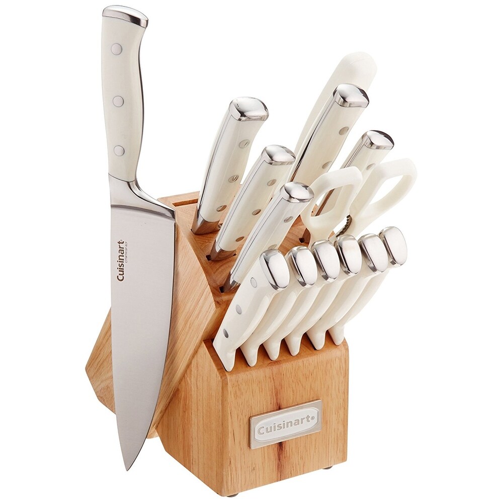 Cuisinart C77WTR 15P Triple Rivet Collection 15 Piece Cutlery Block Set  White