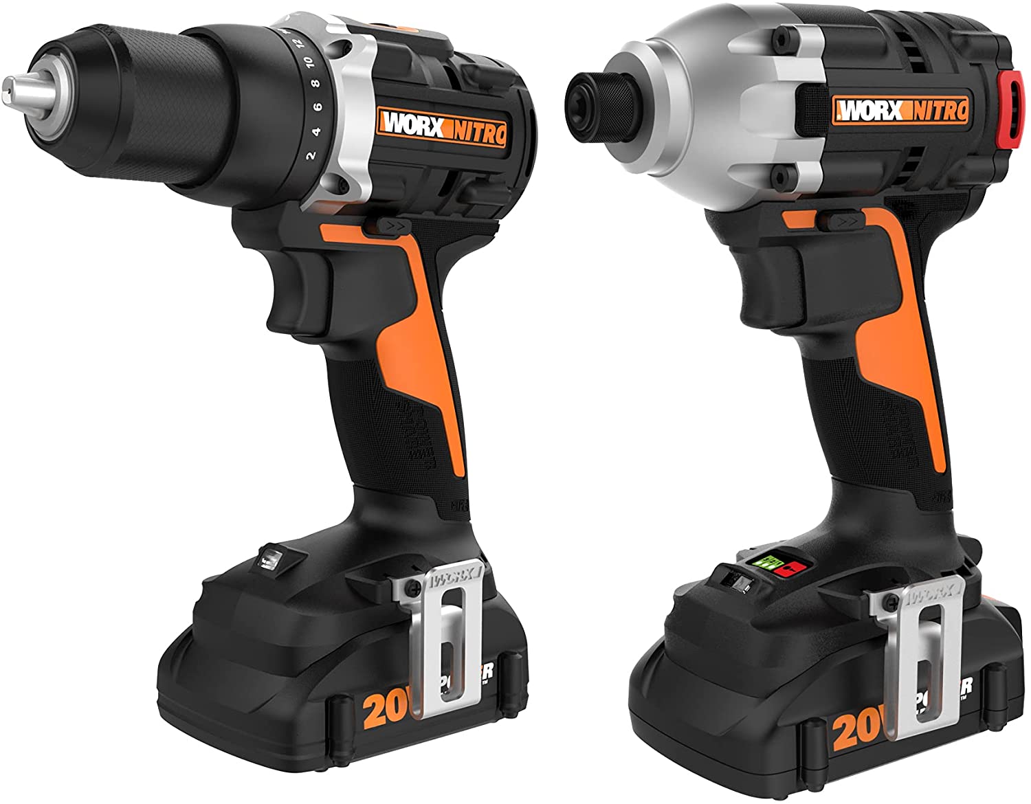 Worx WX960L Nitro 20V Cordless Impact Driver and Drill/Driver Brushless Combo Kit