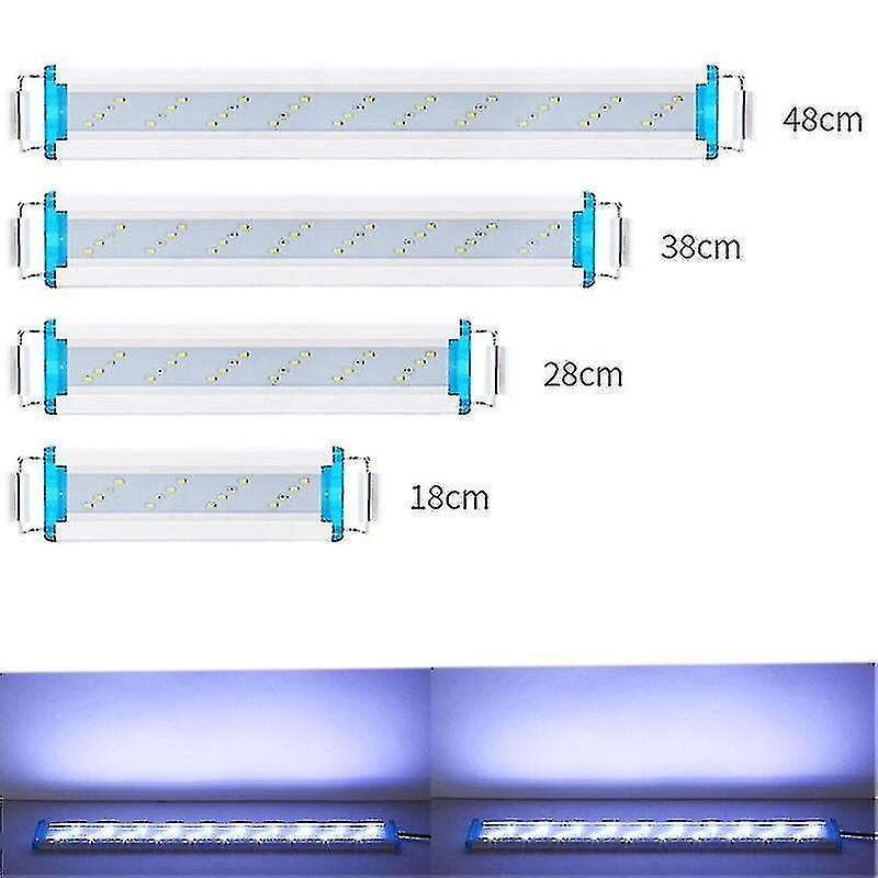 Aquarium Light 18-48cm Blue White Fish Tank Light Waterproof Extensible Clip Freshwater Coral Plant