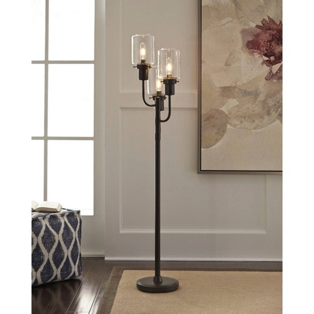 Jaak Metal Floor Lamp Bronze Signature Design By Ashley