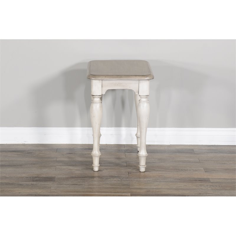 Sunny Designs Westwood Village 16 quotWood Chair Side Table in Off White Taupe   French Country   Side Tables And End Tables   by Homesquare  Houzz