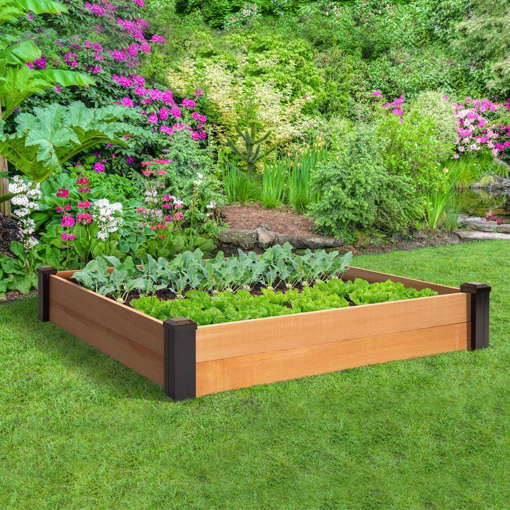 Outdoor Essentials Haven 4 ft. x 4 ft. Natural Cedar Raised Garden Bed (7 in. H) 472546