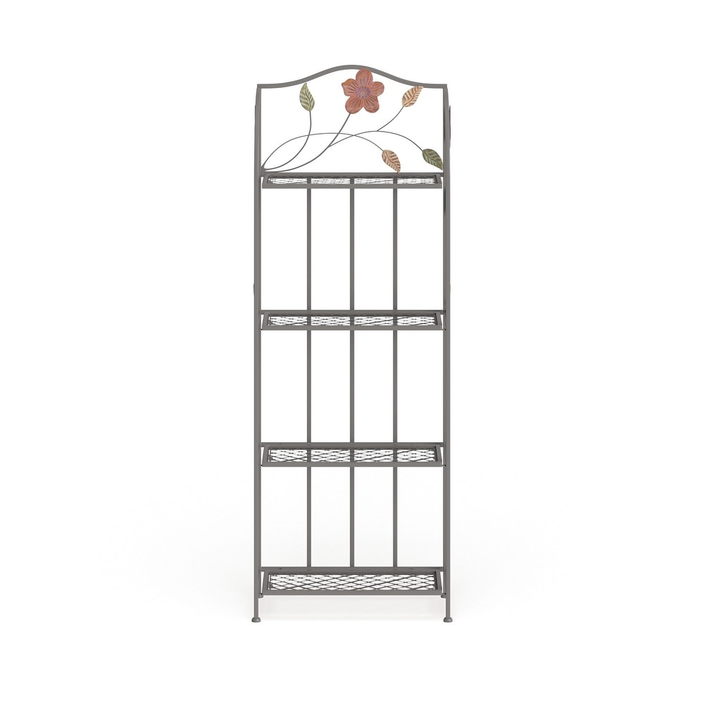 Black Metal Traditional Bakers Rack 68 x 25 x 12   25 x 12 x 68