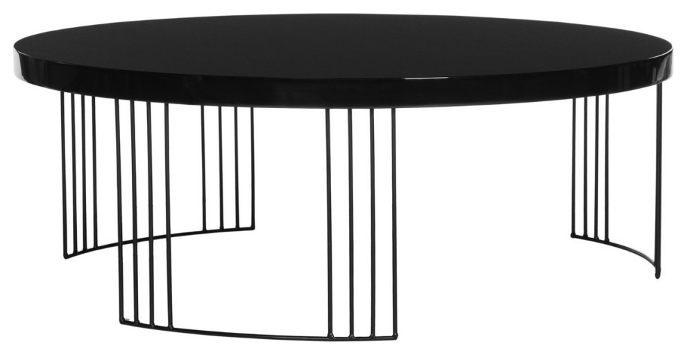 Malynn Mid Century Scandinavian Lacquer Coffee Table Black   Contemporary   Coffee Tables   by AED Luxury Home Decor  Houzz