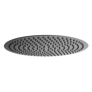 ALFI BRAND 1-Spray Patterns with 1.8 GPM 16 in. Ceiling Mount Rain Fixed Shower Head in Black Matte RAIN16R-BM