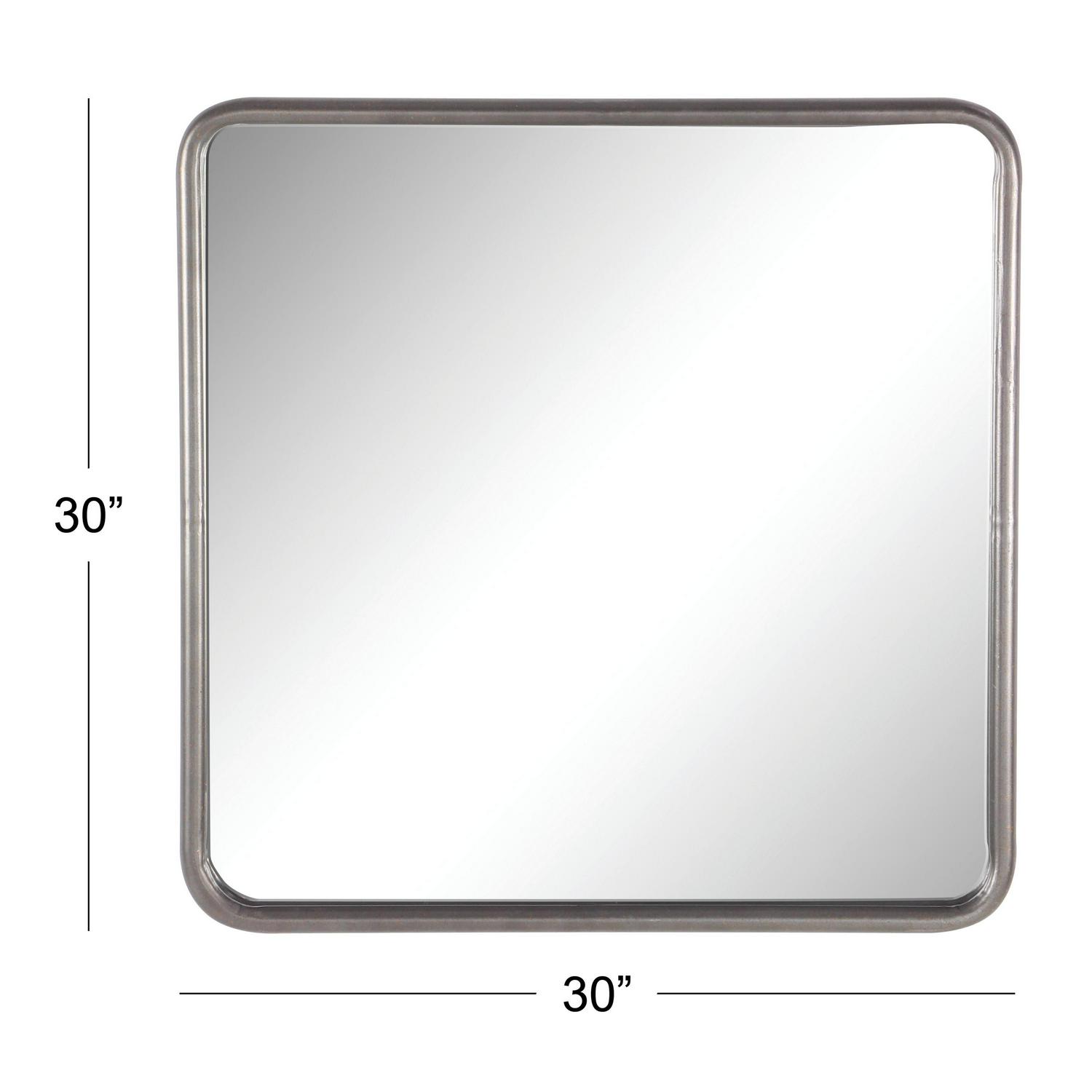 DecMode 30 W 30 H Square Wall Mirror Gray  Crowdfused