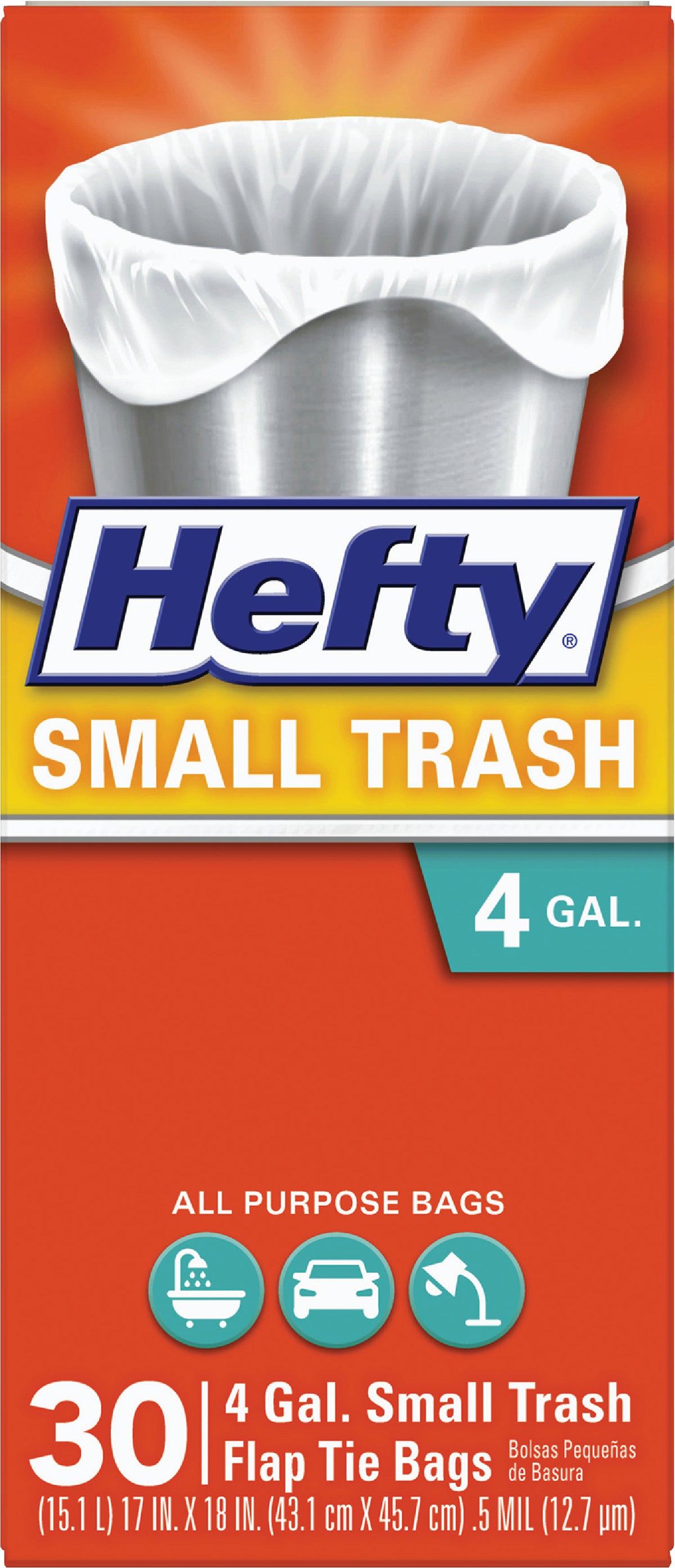 Hefty Small Trash Bag 4 Gal. White