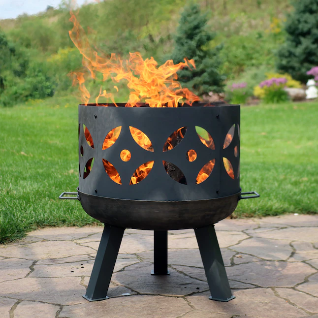 Sunnydaze Decor RCM-LG561N 26.5-in W Gray Cast Iron Wood-Burning Fire Pit