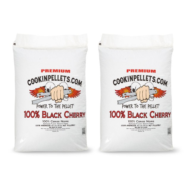 Cookinpellets 40lb Black Cherry Grill Smoker Hardwood Wood Pellets 2 Pack