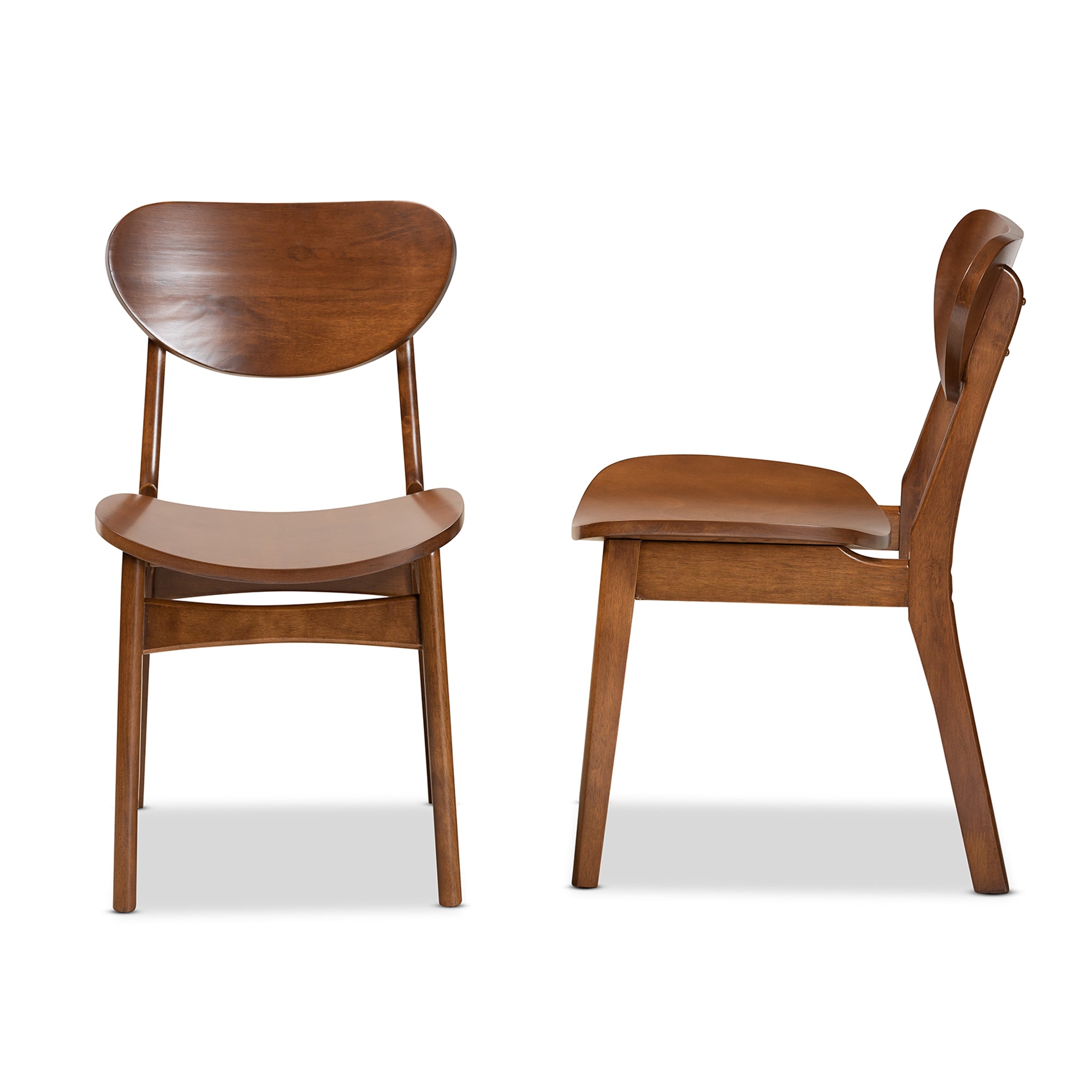 Baxton Studio Katya Dining Chair， Set of 2， Walnut Brown