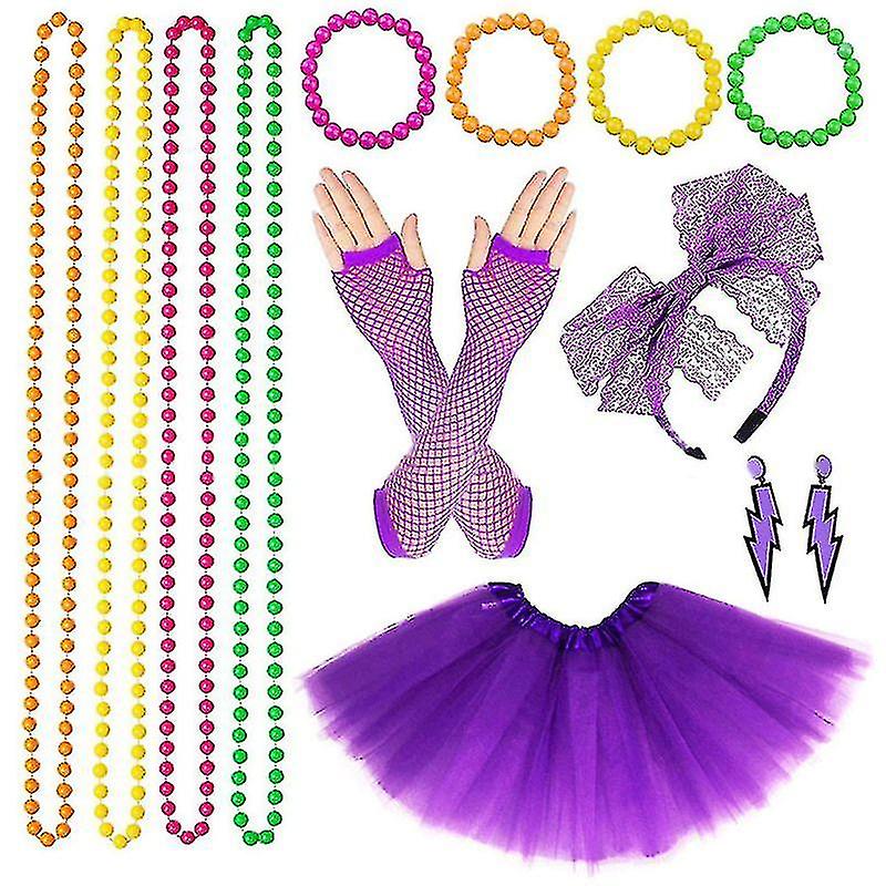 Women 80s Fancy Dress Retro Party Costume Set