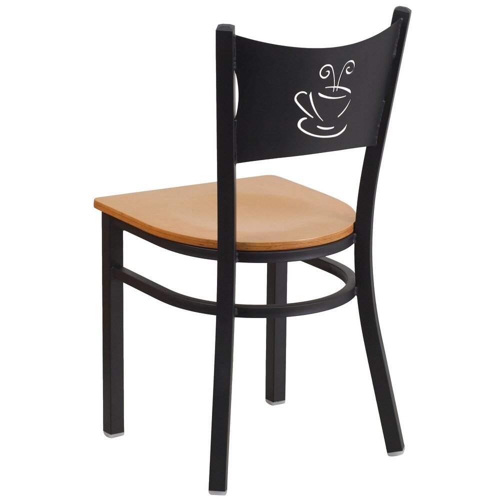 2 Pack Coffee Back Metal Restaurant Chair   17.25\