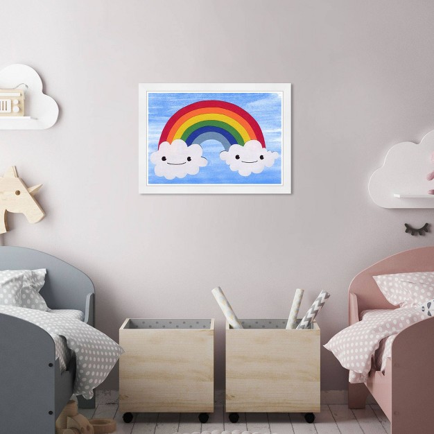 X 15 quot Rainbow Clouds Nature And Landscape Framed Art Print Wynwood Studio