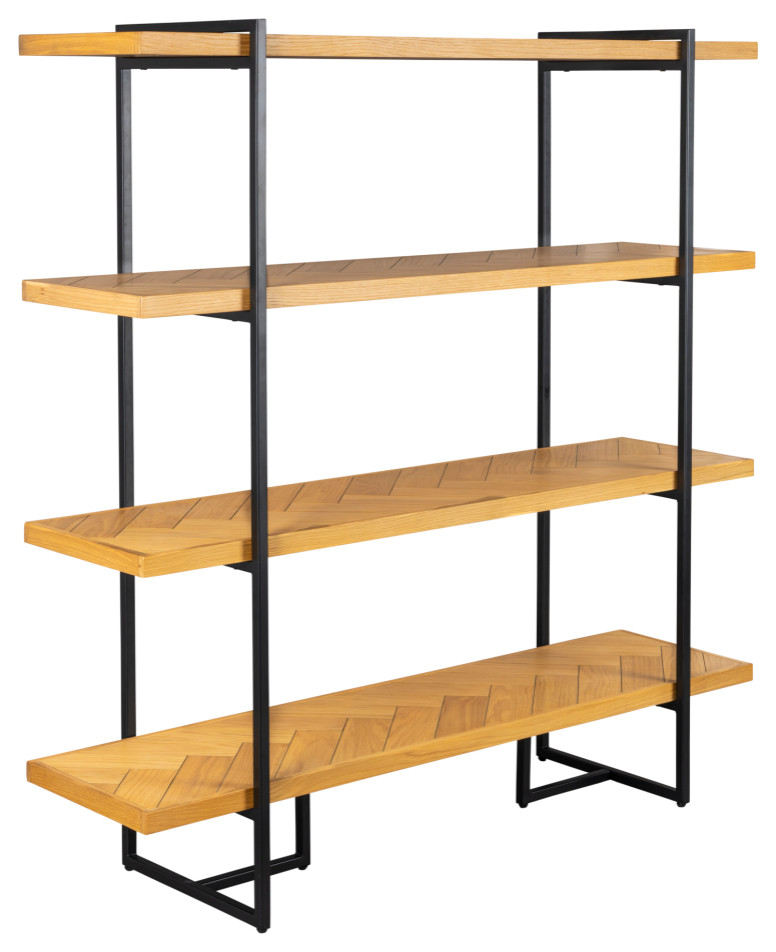 Wooden Herringbone Shelf  Dutchbone Class  Brown   Industrial   Bookcases   by Oroa   Distinctive Furniture  Houzz