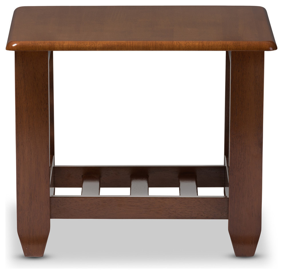 Larissa Cherry Finished Brown Wood Living Room Occasional End Table   Transitional   Side Tables And End Tables   by Ezmod Furniture  Houzz