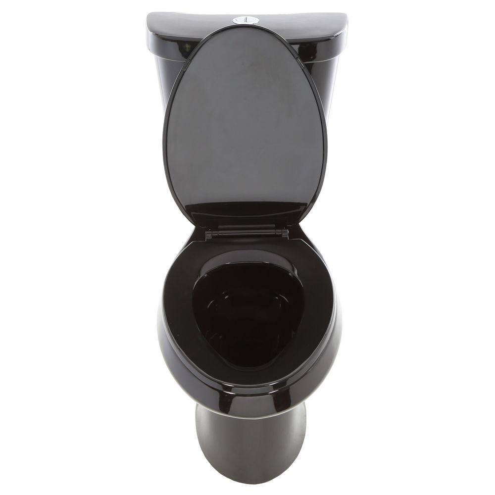 Glacier Bay 2-piece 1.1 GPF1.6 GPF High Efficiency Dual Flush Elongated Toilet in Black N2316-BLK