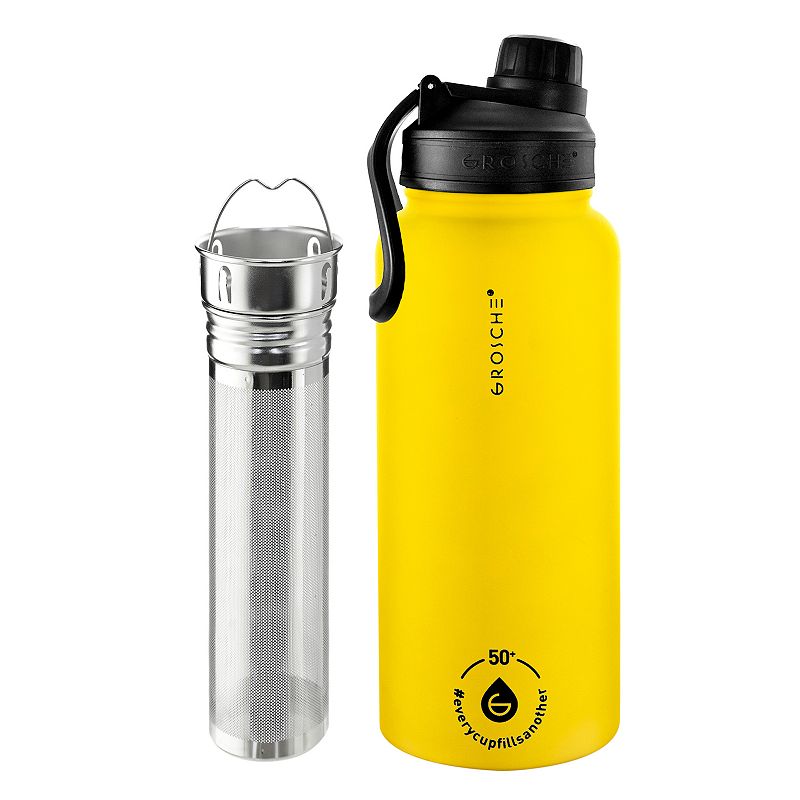 GROSCHE CHICAGO STEEL Insulated Stainless Steel 32-oz. Water Bottle