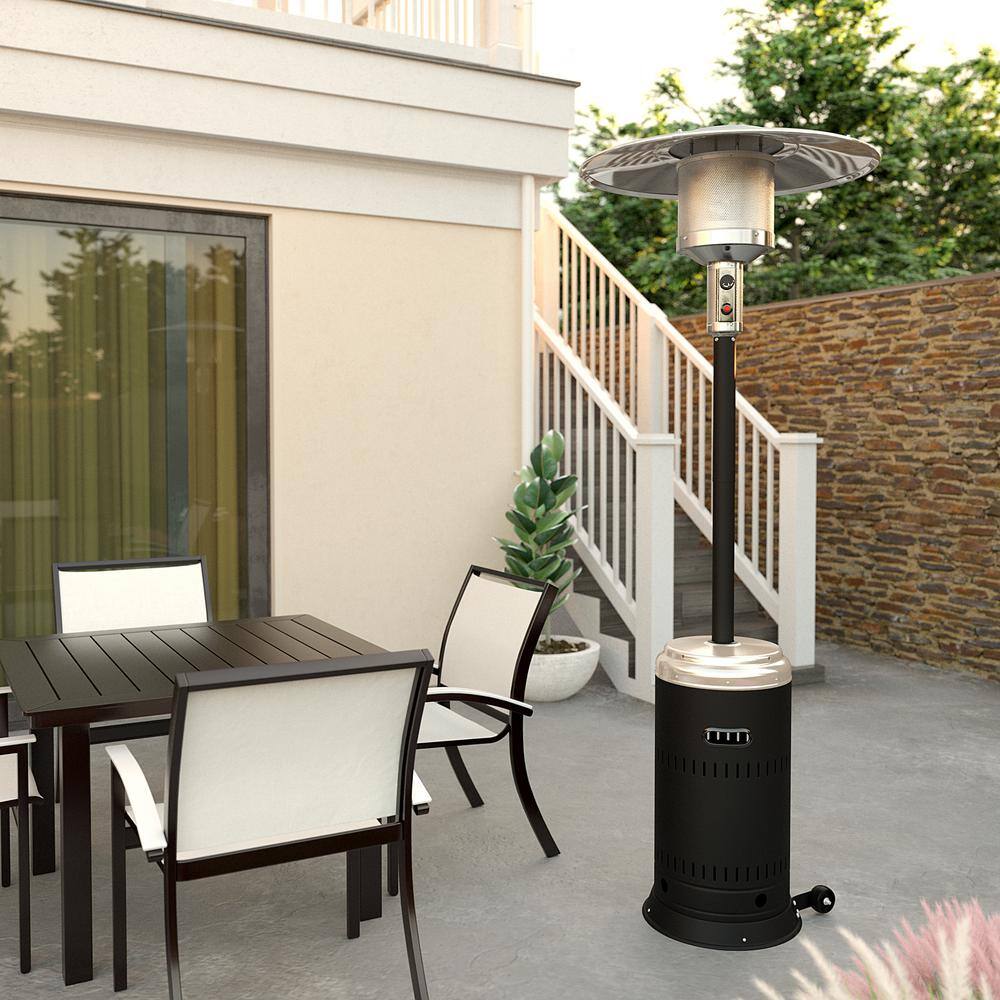 Fire Sense Performance Series 46,000 BTU Steel Onyx and Stainless Steel Patio Heater 63716