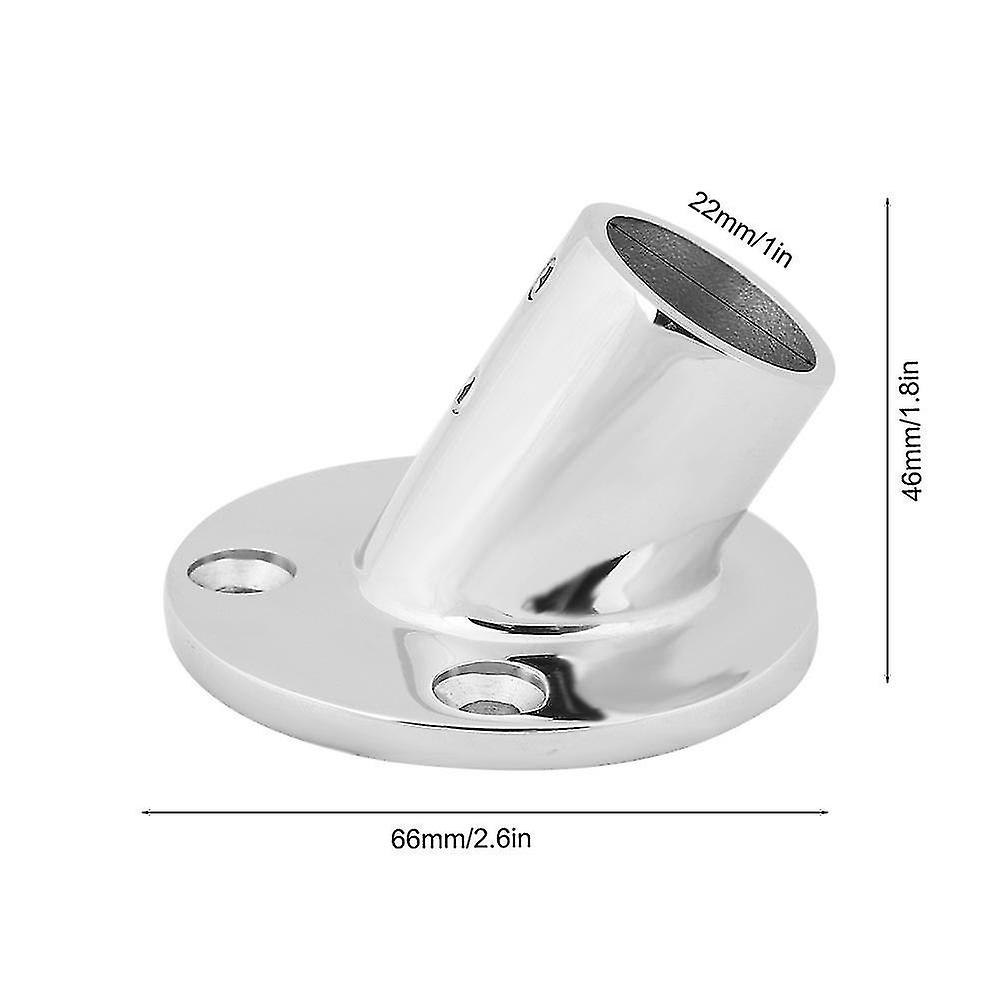 22mm 7/8inch Stainless Steel Marine Boat Hand Rail Fitting 60 Degree Round Base