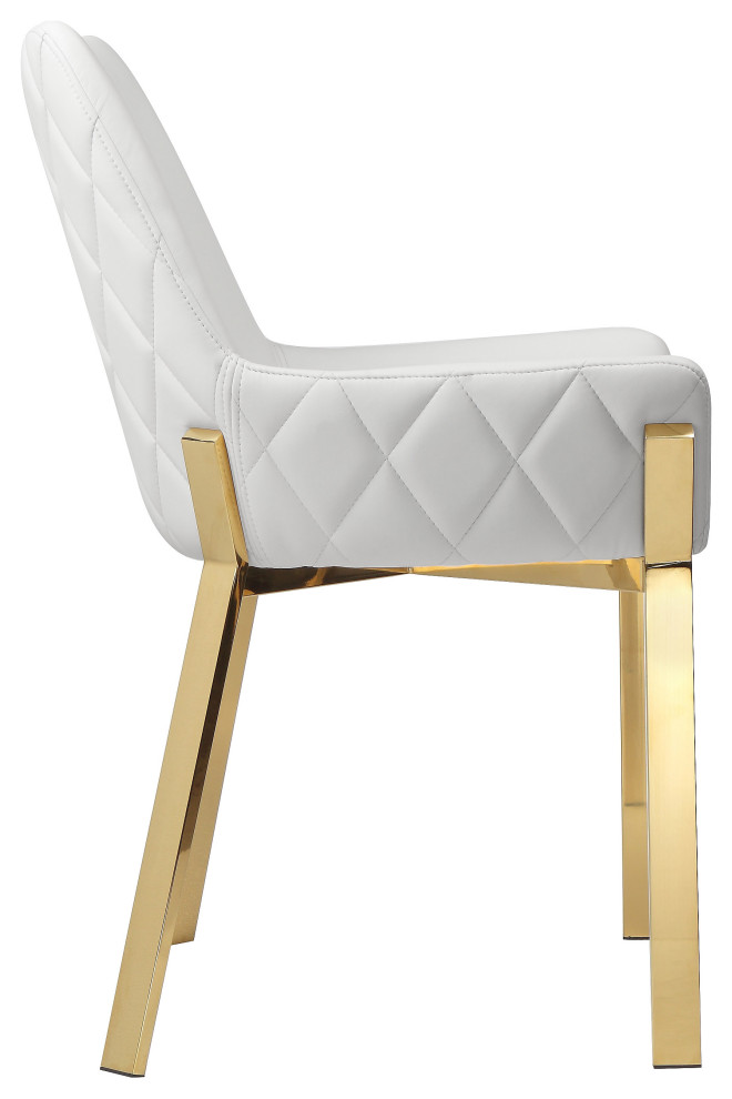 Hudson Diamond Tufted Chair Gold  Set of 2   Contemporary   Dining Chairs   by Pangea Home  Houzz