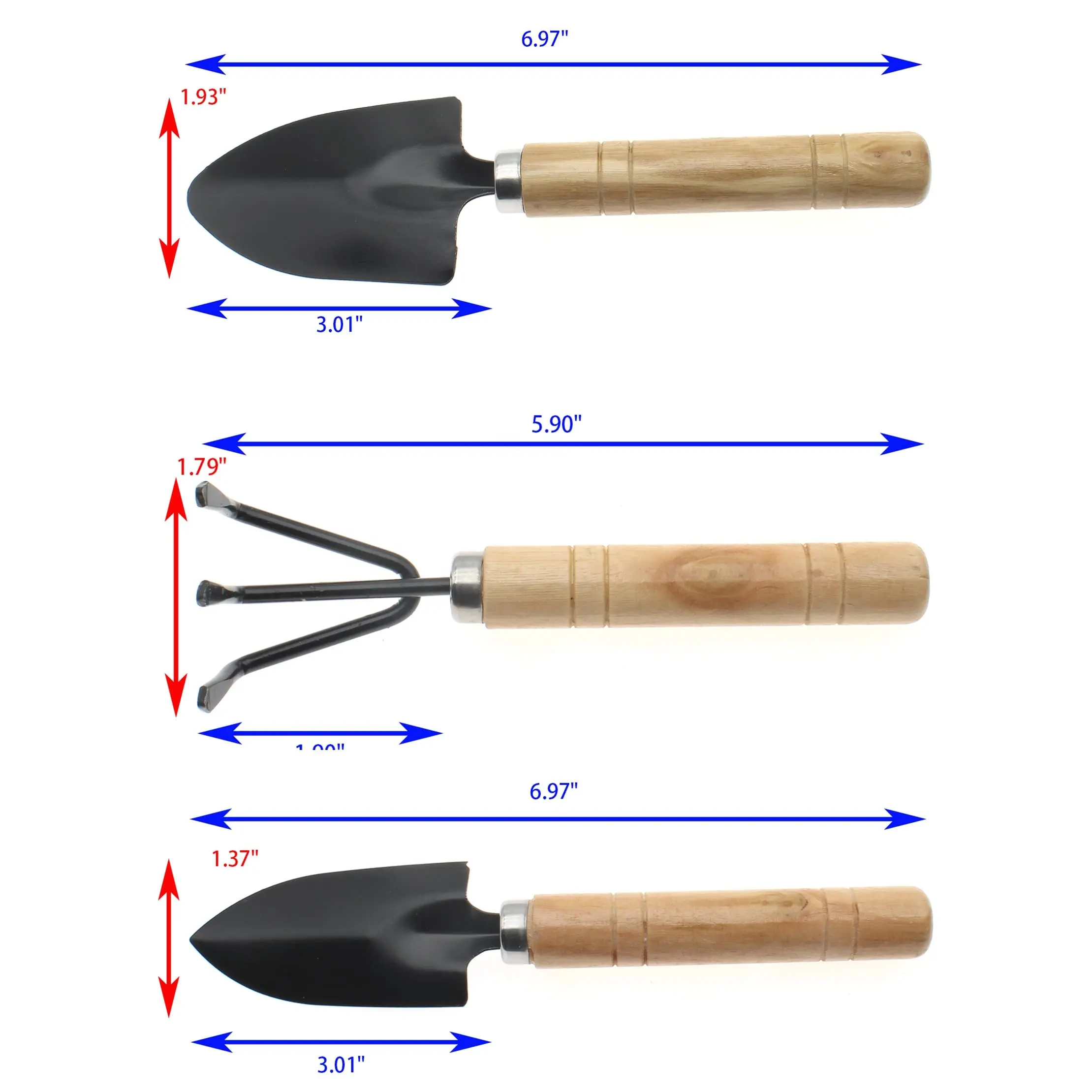 3PCS Hot sale  Metal / Wooden Mini Garden Tool Garden Hand Tools Trowel Cultivator