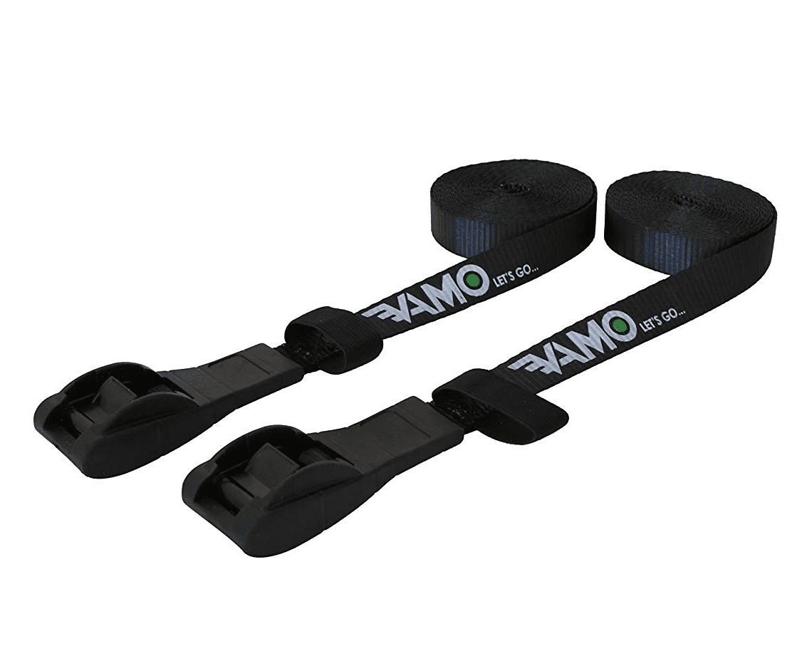 Vamo Premium 'No Scratch' Silicone Buckle Surf or SUP Tie Down Straps for Surfboards， Paddle Boards， Kayaks and Canoes (Two Pack)