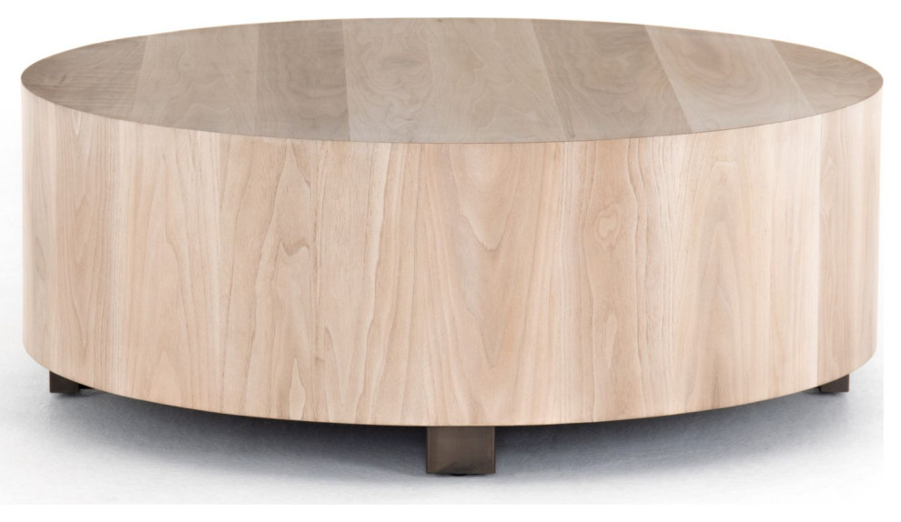 Hudson Round Ashen Walnut Coffee Table   Transitional   Coffee Tables   by Zin Home  Houzz