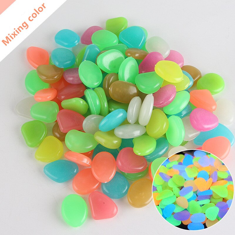 Willstar 300Pcs Luminous Stone Luminous Pebbles Stones Glow in The Dark Garden Pebbles Rocks for Home Outdoor Garden Décor