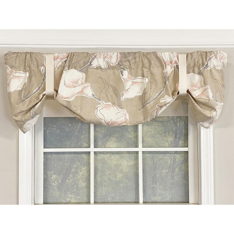 RLF Home Calla Suspender Valance Rod Pocket， Ribbon Ties