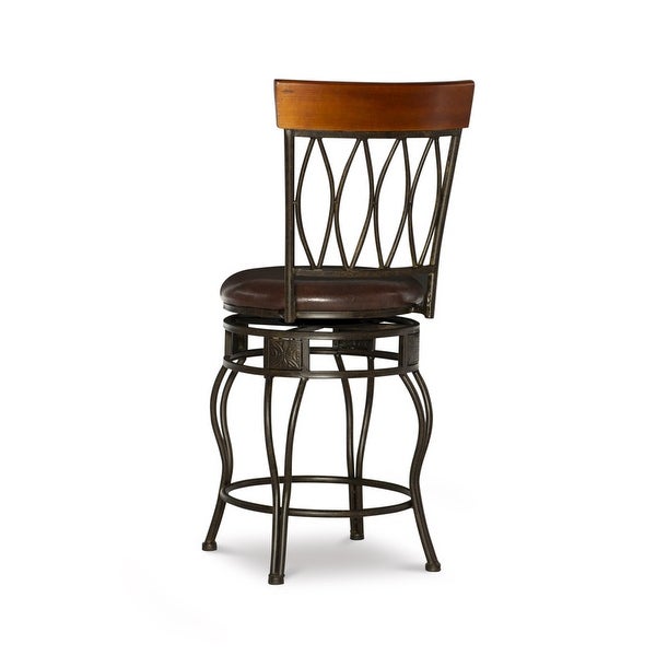 Linon Bronze Counter Stool， Elliptical Back Design