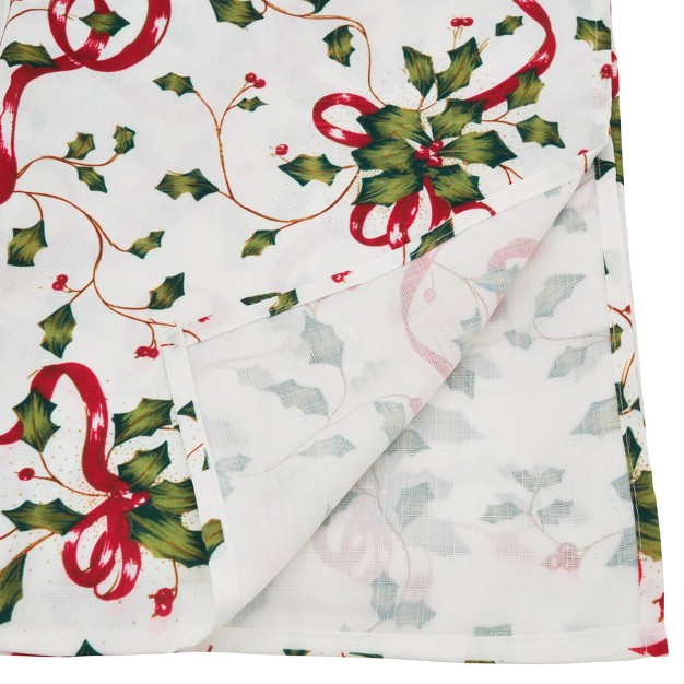 Holly And Ribbon Tablecloth Saro Lifestyle