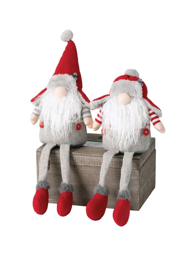 Sullivans Set Of 2 Oversized Sitting Gnome Figurines 25 5 quot h amp 20 5 quot h Gray