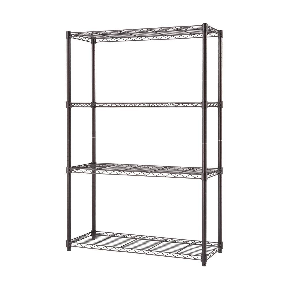 TRINITY Dark Bronze 4-Tier Steel Wire Shelving Unit (36 in. W x 54 in. H x 14 in. D) TBFPBR-0901