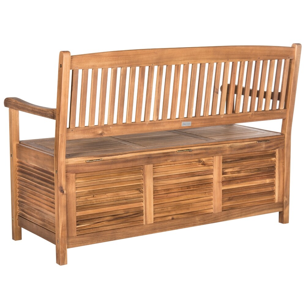 SAFAVIEH Outdoor Living Brisbane Brown Storage Bench   50\