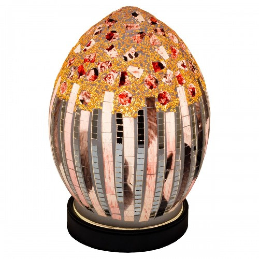 Britalia 880400 Art Deco Mosaic Glass Vintage Egg Table Lamp 20cm