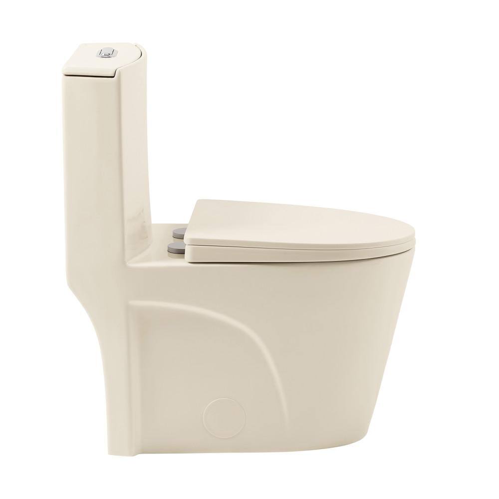 Swiss Madison St. Tropez 1-Piece 1.11.6 GPF Dual Flush Elongated Toilet in Bisque Seat Included SM-1T254BQ