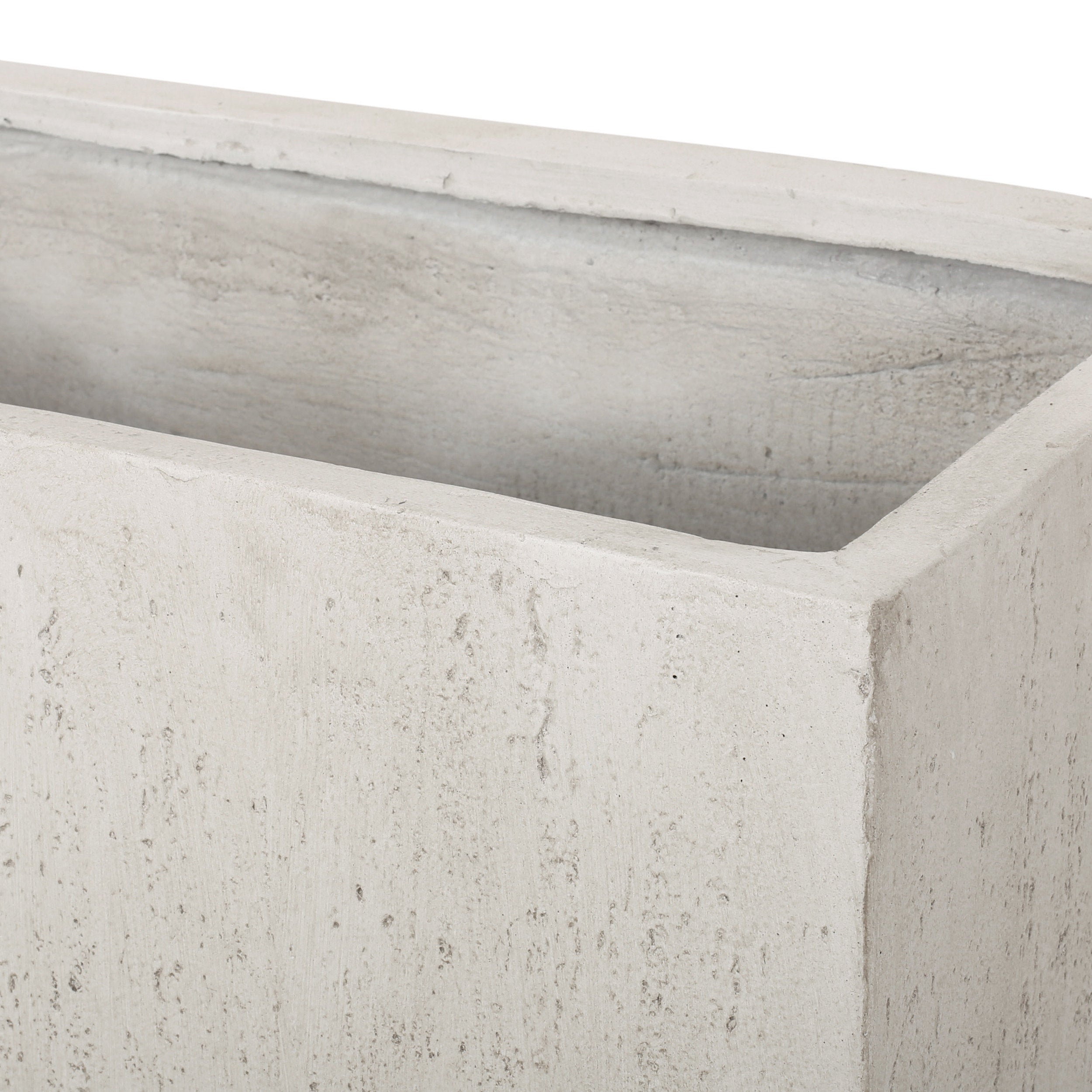 Fardeen Outdoor Modern Cast Stone Rectangular Planter