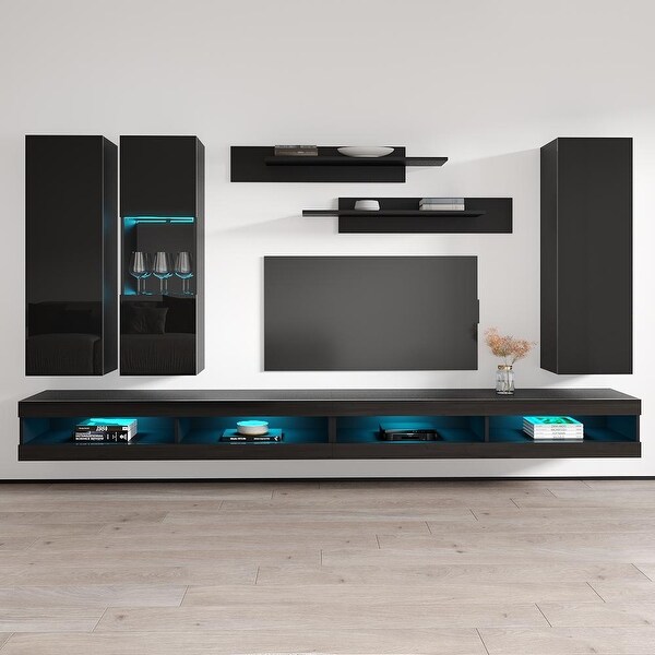 Fly EF5 34TV Wall Mounted Floating Modern Entertainment Center