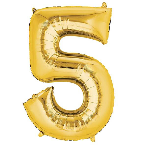 Shiny Metallic Gold Mylar Foil Helium/Air Number and Letter Balloons 40