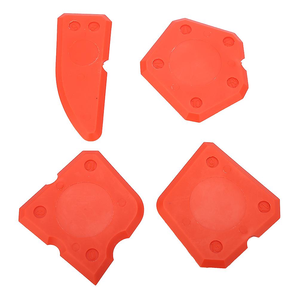 4pcs Caulk Tools Kit Silicone Glass Cement Scraper For Sealant Grout Finishing Sealing (red)